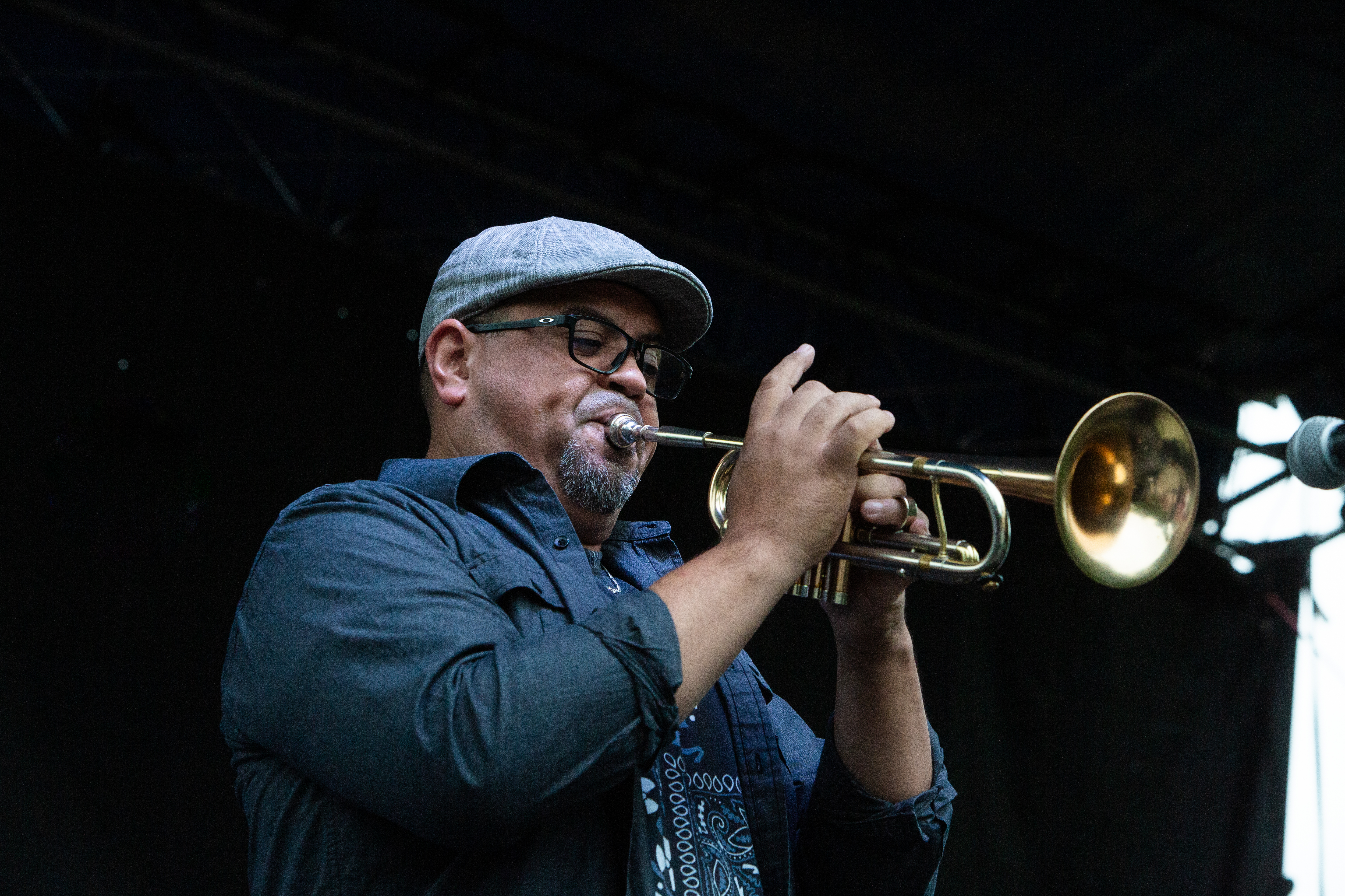 Tito Carrillo playing the trumpet